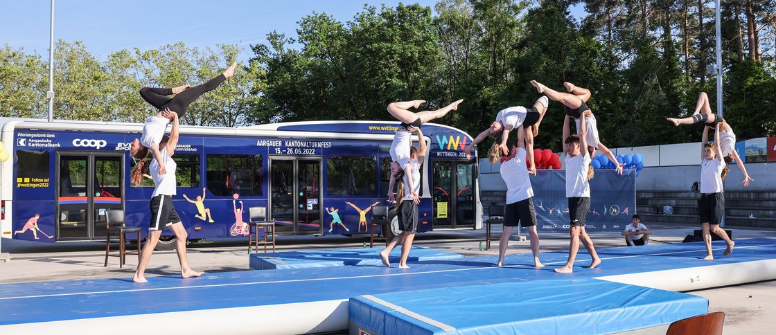 wettingen2022_anmeldung_möglich Turnshow an der Bustaufe des Aargauer Kantonalturnfest 2022