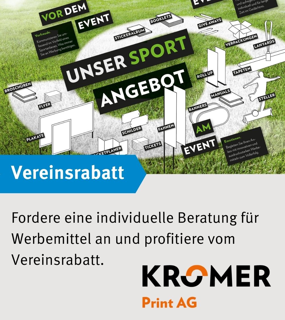 Fordere eine individuelle Beratung für Werbemittel an und profitiere vom Vereinsrabatt. 